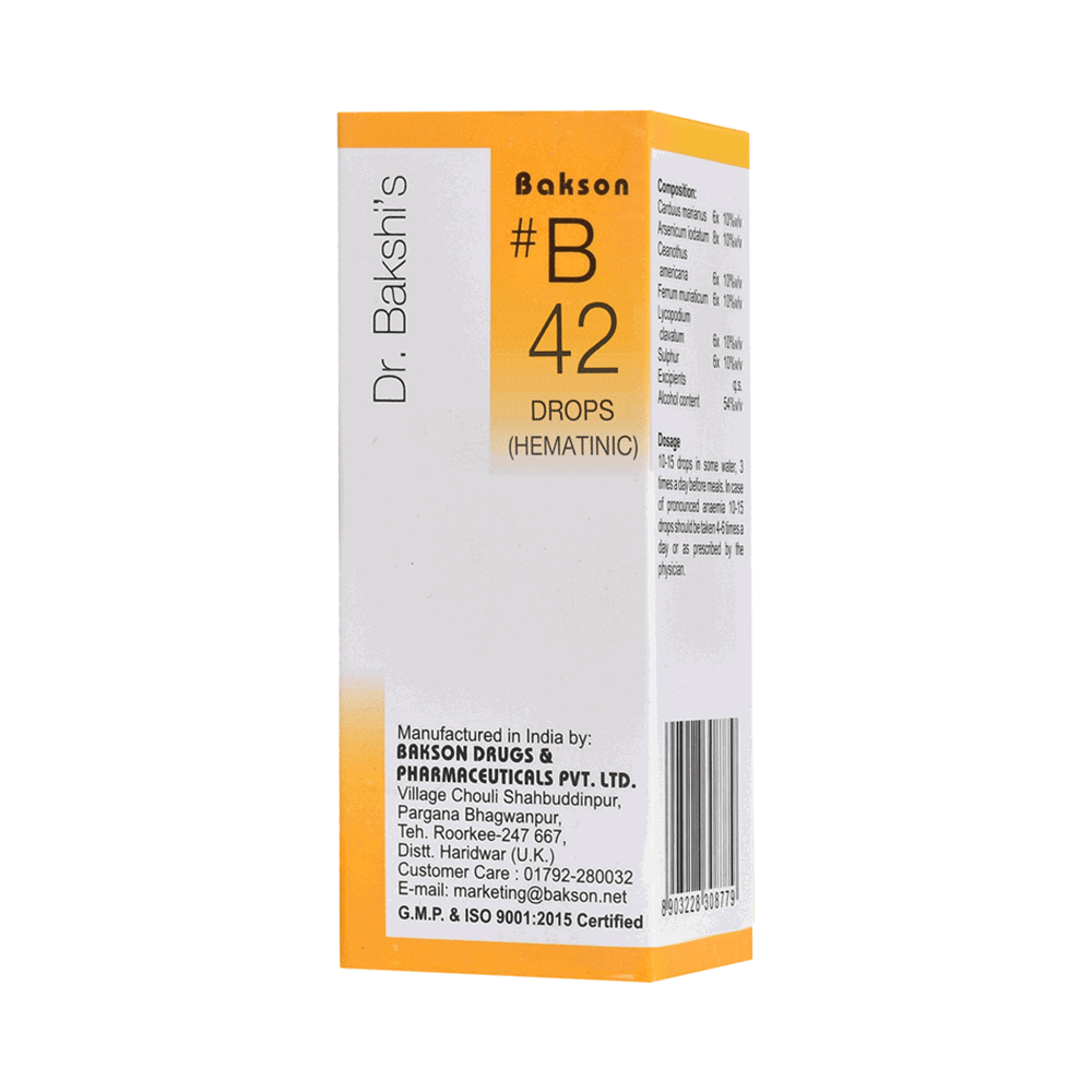Bakson B42 Hematinic Drops (30ml) - Golden-Patel Son
