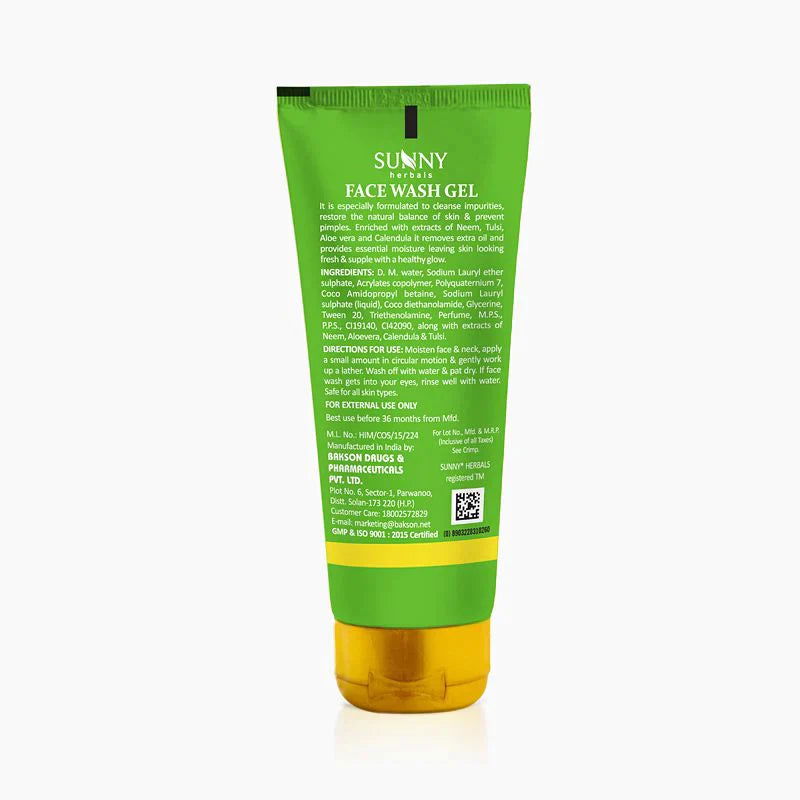 Bakson Face Wash Gel With Neem And Tulsi (110g) - Golden-Patel Son