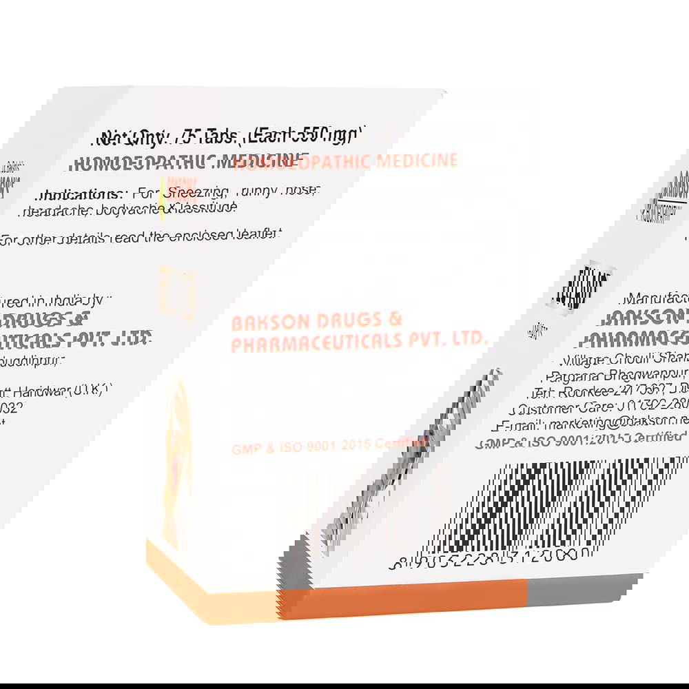 Bakson Flu Aid Tablets (75tab) - Golden-Patel Son