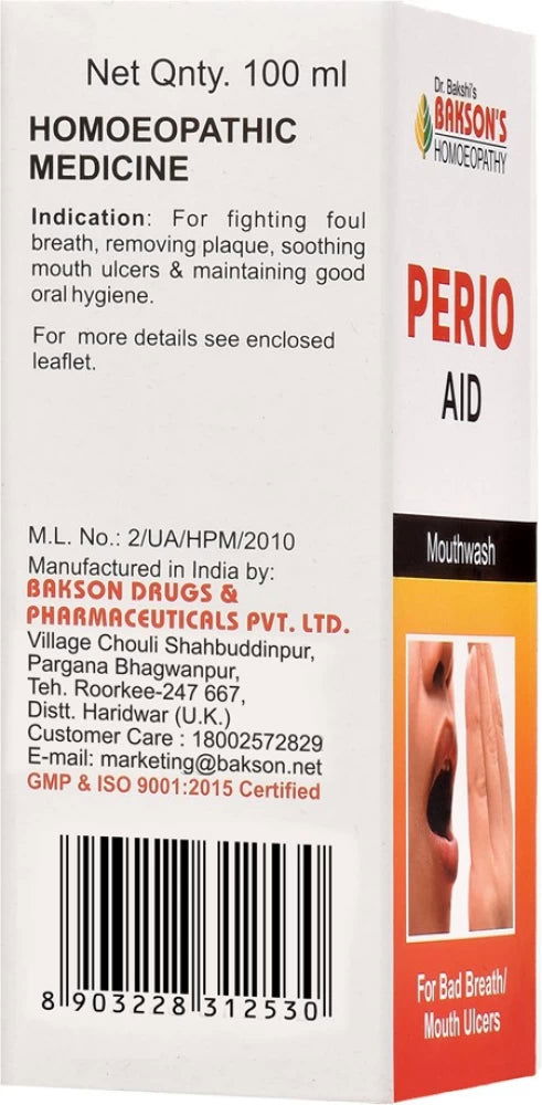 Bakson Perio Aid (Mouth Wash) (100ml) - Golden-Patel Son