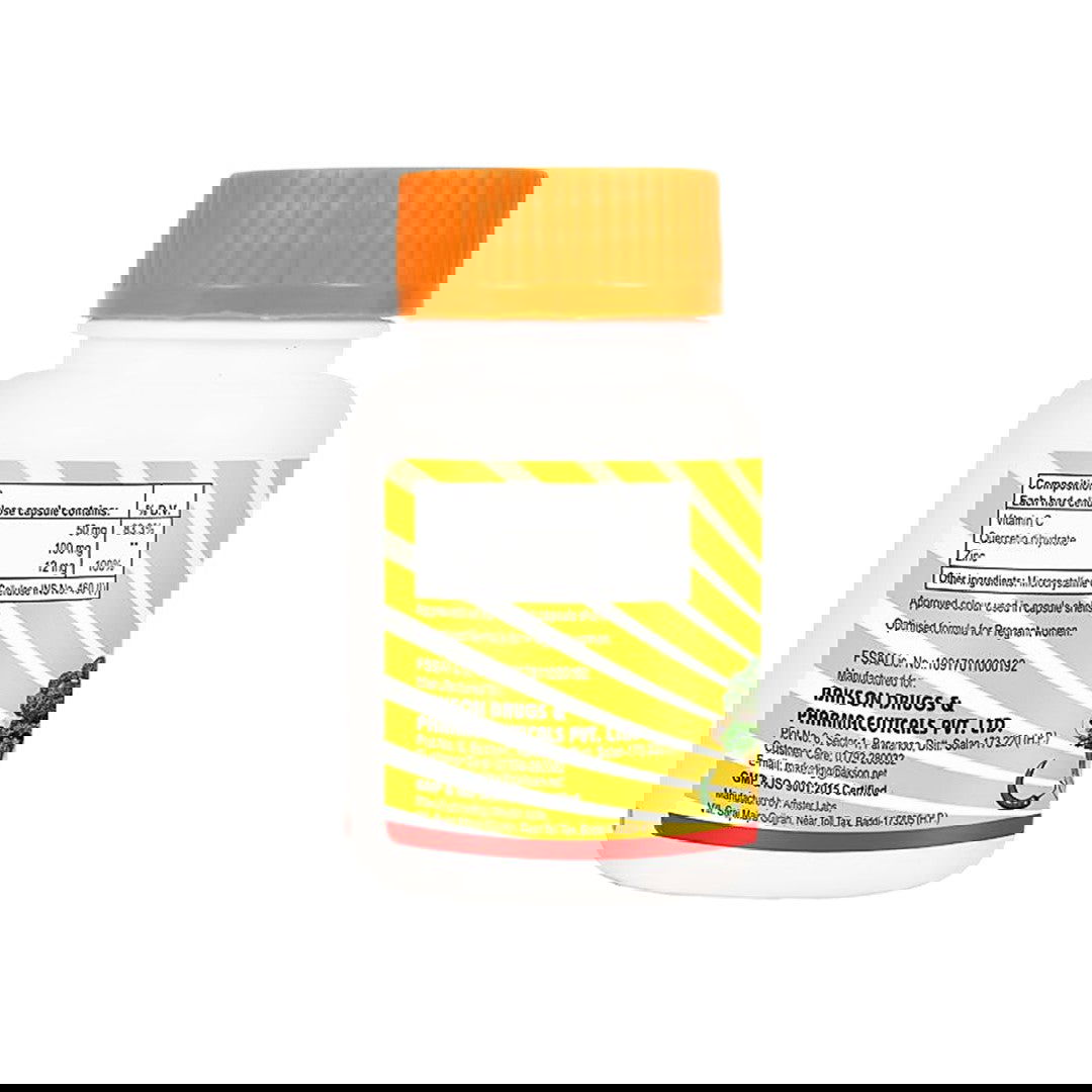 Bakson Vitamin-C, Quercetin Dihydrate & Zinc Capsules - Golden-Patel Son
