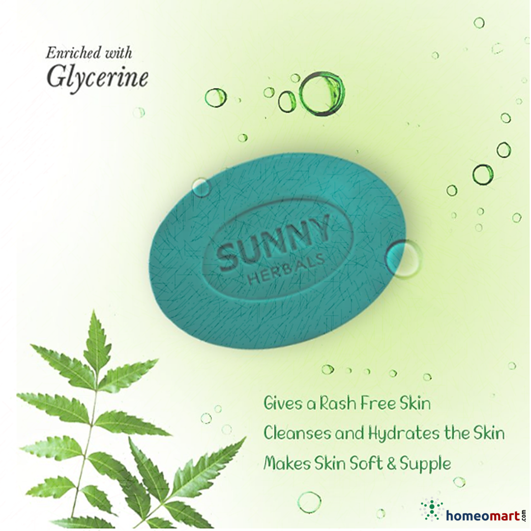 Baksons Sunny Herbals Neem Tulsi Soap for acne, skin infections - Golden-Patel Son