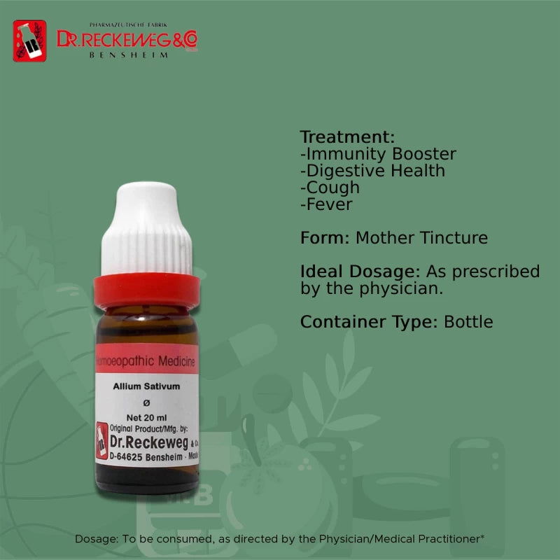 Dr. Reckeweg Allium Sativum Q (MT) - 20ml - Golden-Patel Son