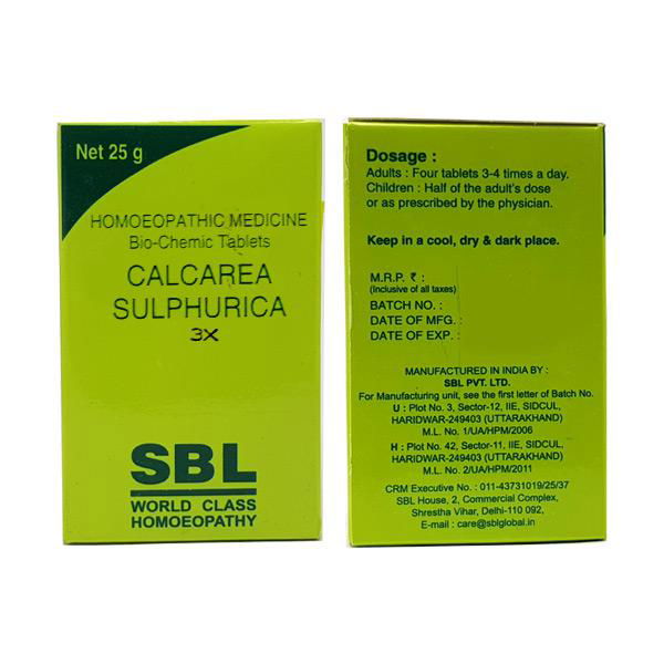 SBL Calcarea Sulphuricum 3X (25g) - Golden-Patel Son