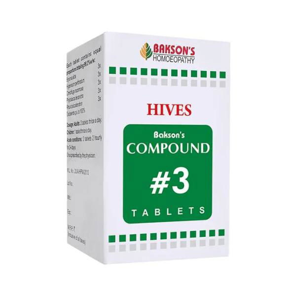Bakson Compound No 3 (Hives/Urticaria) (100tab) - Golden-Patel Son