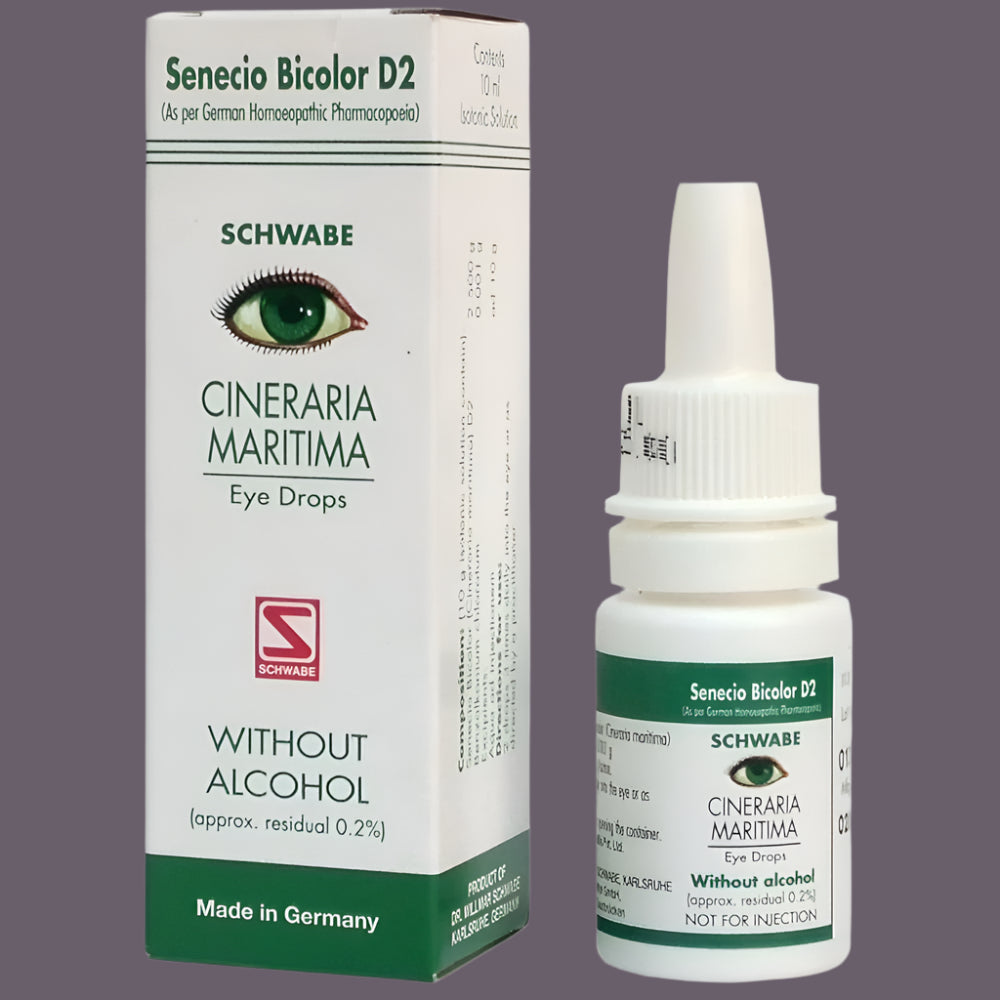Willmar Schwabe Germany Cineraria Maritima Eye Drops (D2 Without Alcohol) (10ml) - Pack of 2