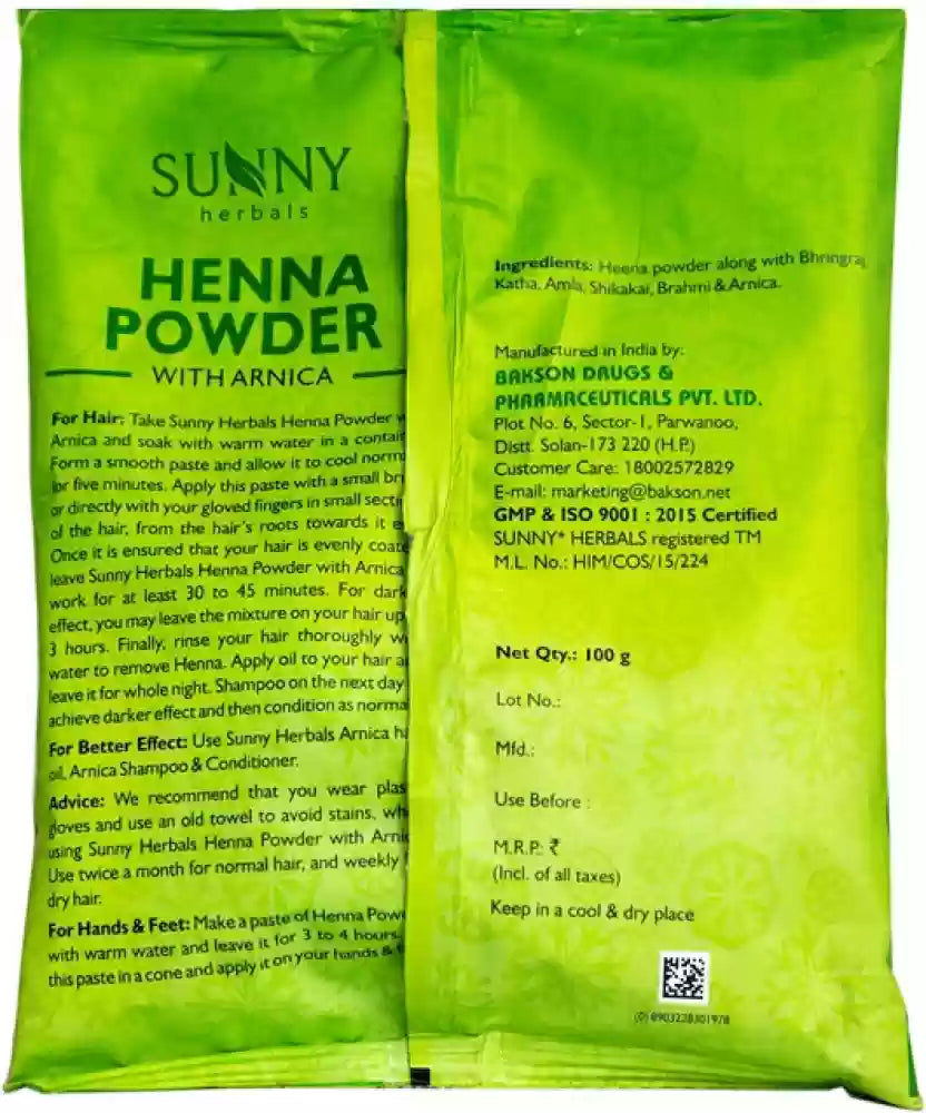 Bakson Sunny Arnica Henna Powder (200g) Golden-Patel & Son