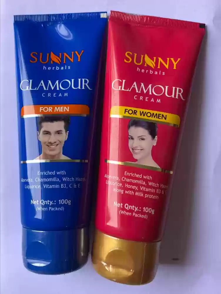 Bakson Sunny Herbals Glamour Cream (For Women) With Free Bakson Sunny Herbals Aloevera Skin Gel (100g) Golden-Patel & Son