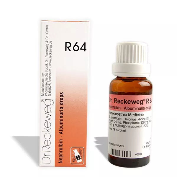 Dr. Reckeweg R64 Albuminuria Drop (22ml) Golden-Patel & Son