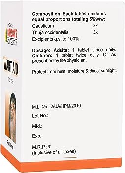 Bakson Wart Aid Tablets (75tab) Golden-Patel & Son