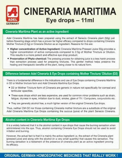 Adel 42 Cineraria Maritima Eye Drop - [Pack of 2] - Golden-Patel Son