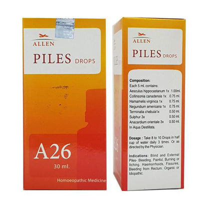 Allen A26 Piles Drops (30ml) -Pack of 2 - Golden-Patel Son