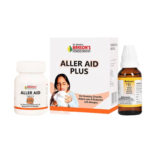 Bakson Aller Aid Plus for Sneezing, Sinusitis & Bodyaches with allergies - Golden-Patel Son