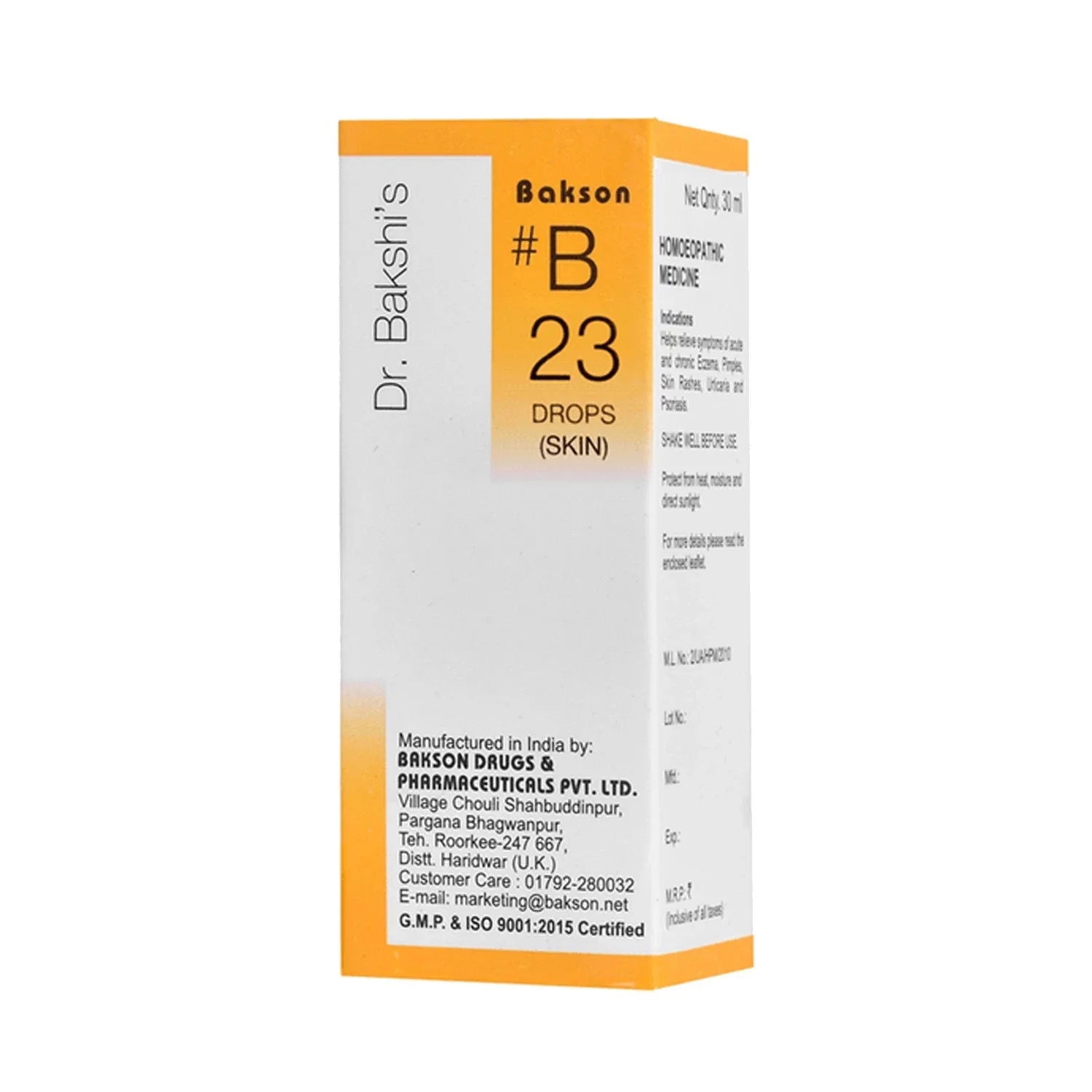 Bakson B23 Skin Drops (30ml) - Golden-Patel Son