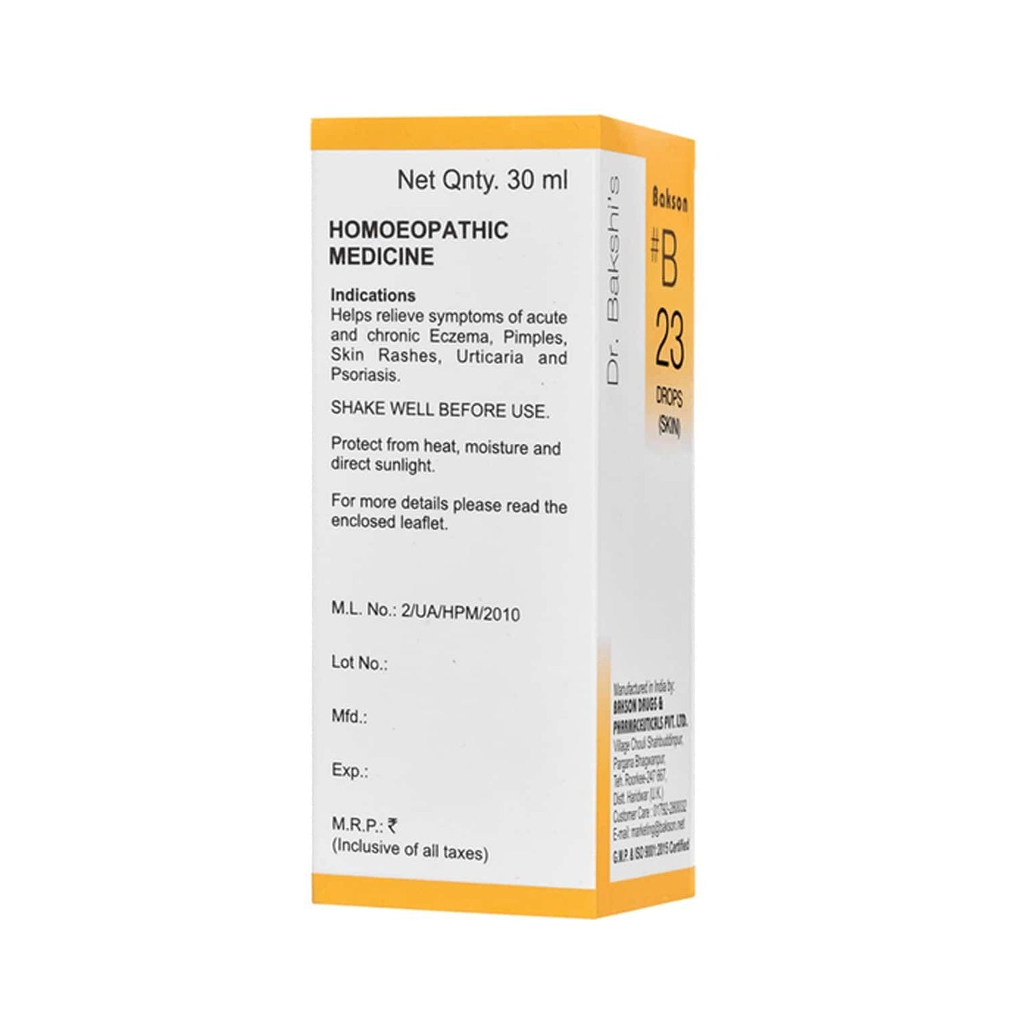 Bakson B23 Skin Drops (30ml) - Golden-Patel Son