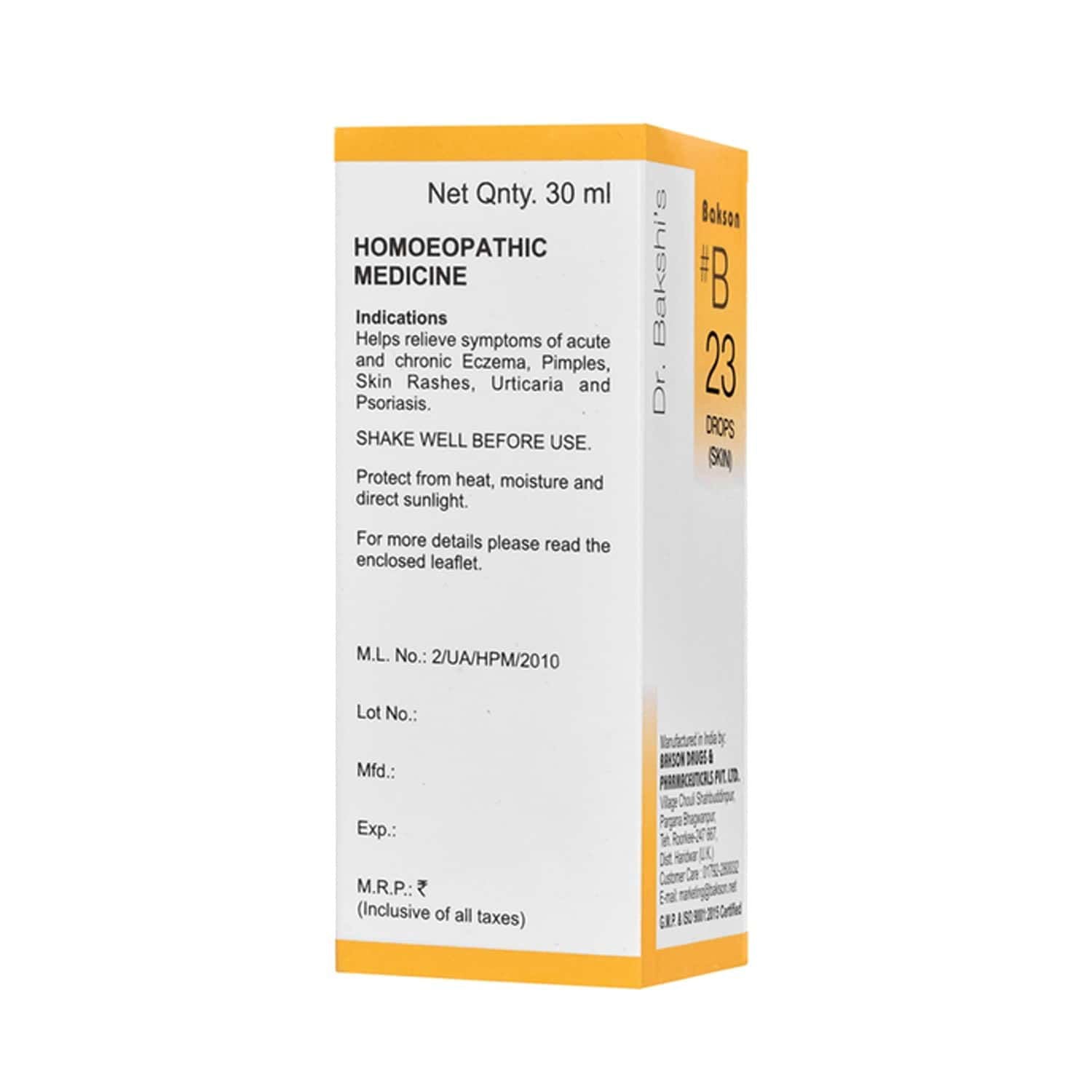 Bakson B23 Skin Drops (30ml) - Golden-Patel Son