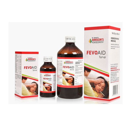 Bakson Fevo Aid Syrup, anti-pyretic for symptoms of fever. - Golden-Patel Son