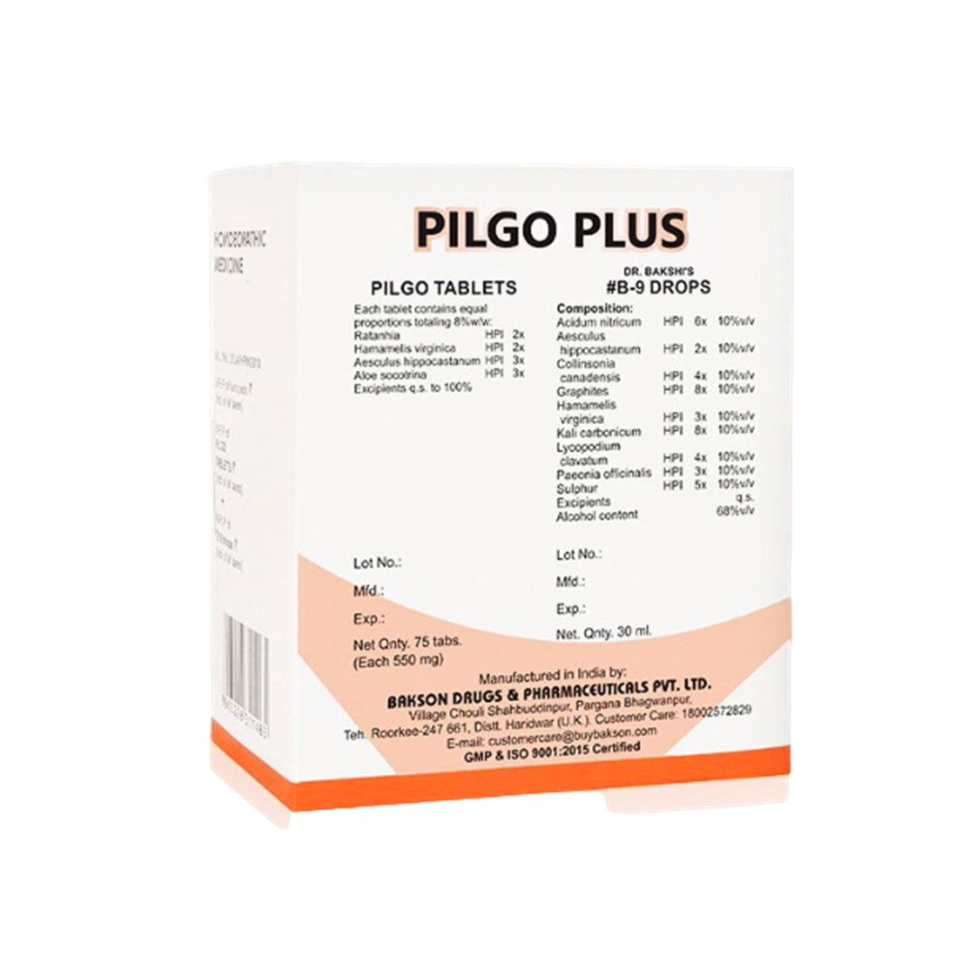 Bakson Pilgo Plus Combo for Piles & Fissures - Golden-Patel Son