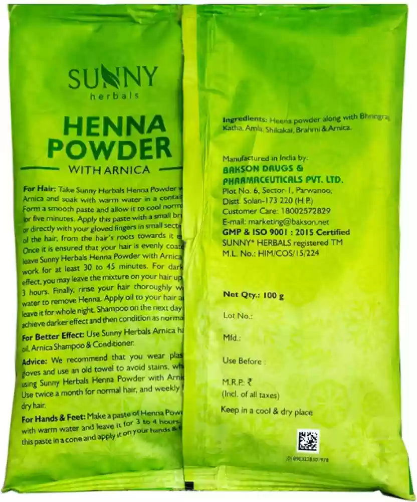 Bakson Sunny Arnica Henna Powder (200g) - Golden-Patel Son