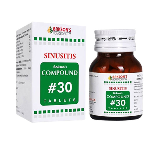 Bakson's Compound#30 Sinusitis tablets for blocked nose, constant headache - Golden-Patel Son