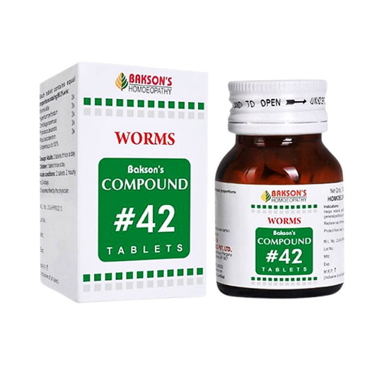 Bakson's Compound#42 Worms Tablets for colic & diarrhea - Golden-Patel Son