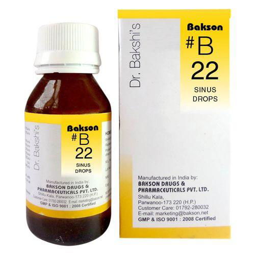 Dr.Bakshi B22 Sinus Drops for Nose Discharge, Sneezing, Sinusitis - Golden-Patel Son