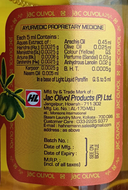 Hahnemann Labs Jac Olivol Body Oil - Golden-Patel Son