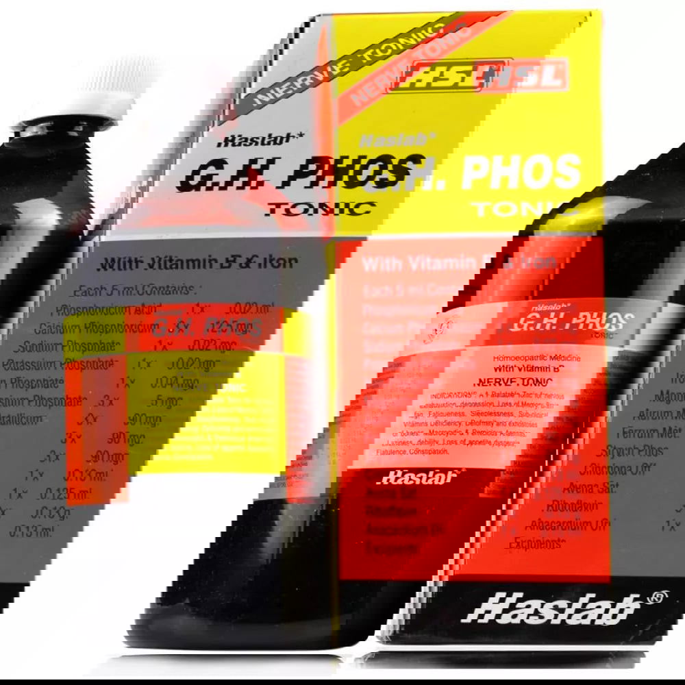 Haslab G H Phos Tonic with Vitamin B and Iron (450ml) - Golden-Patel Son