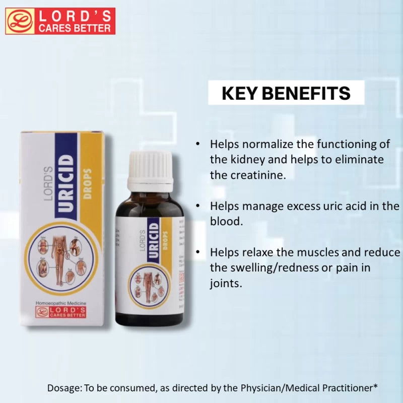 Lords Uricid Drops (30ml) - Golden-Patel Son