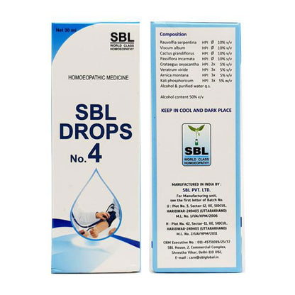 SBL Drops No 4 Hypertension (30ml) - Golden-Patel Son