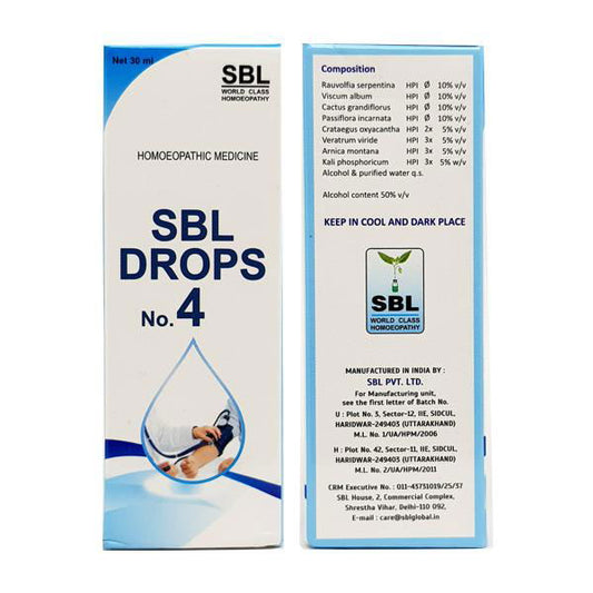 SBL Drops No 4 Hypertension (30ml) - Golden-Patel Son