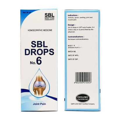 SBL Drops No 6 Joint Pain (30ml) - Golden-Patel Son