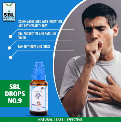 SBL Drops No 9 For Cough (30ml) - Golden-Patel Son