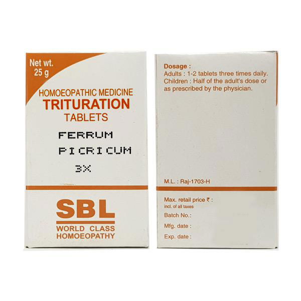 SBL Ferrum Picricum 3X (25g) - Golden-Patel Son