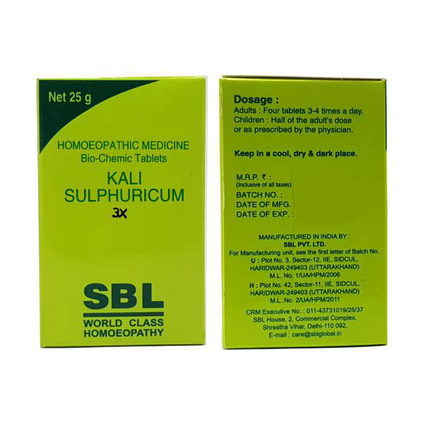 SBL Kali Sulphuricum 3X (25g) - Golden-Patel Son
