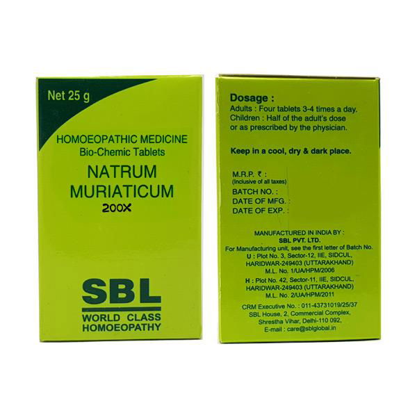 SBL Natrum Muriaticum 200X (25g) - Golden-Patel Son