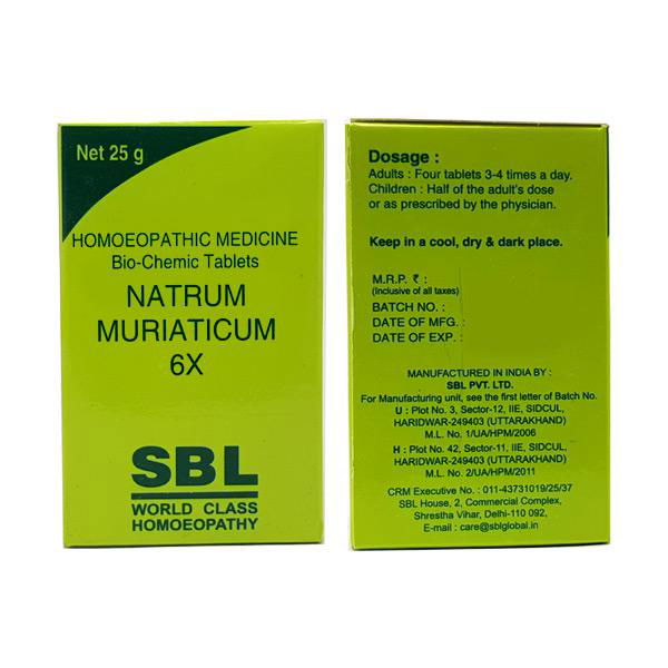 SBL Natrum Muriaticum 6X (25g) - Golden-Patel Son