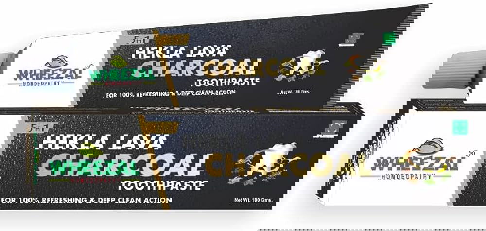 Wheezal Hekla Lava Charcoal Toothpaste (100g) - Golden-Patel Son