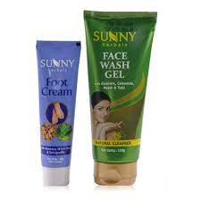 Bakson Sunny Face Wash with Aloe Vera, Calendula, Neem and Tulsi With Free Bakson Sunny Foot Cream( 30g) (110g) Golden-Patel & Son