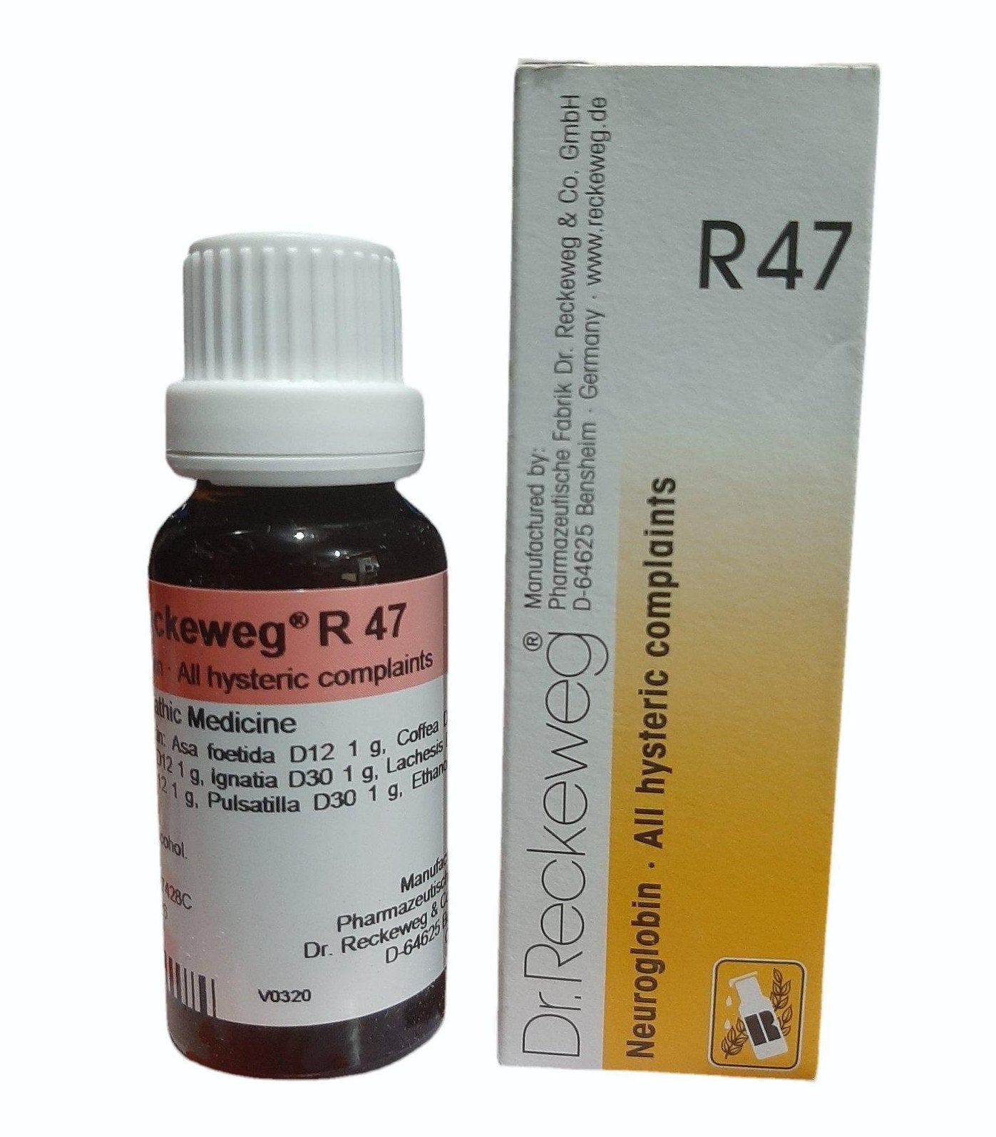 Dr. Reckeweg R47 All Hysteric Complaints Drop (22ml) Golden-Patel & Son