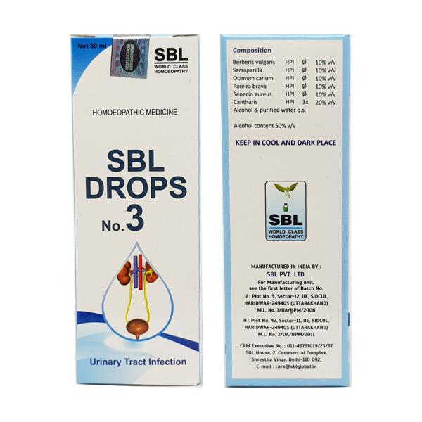 SBL Drops No 3 Urinary Track Infection (30ml)