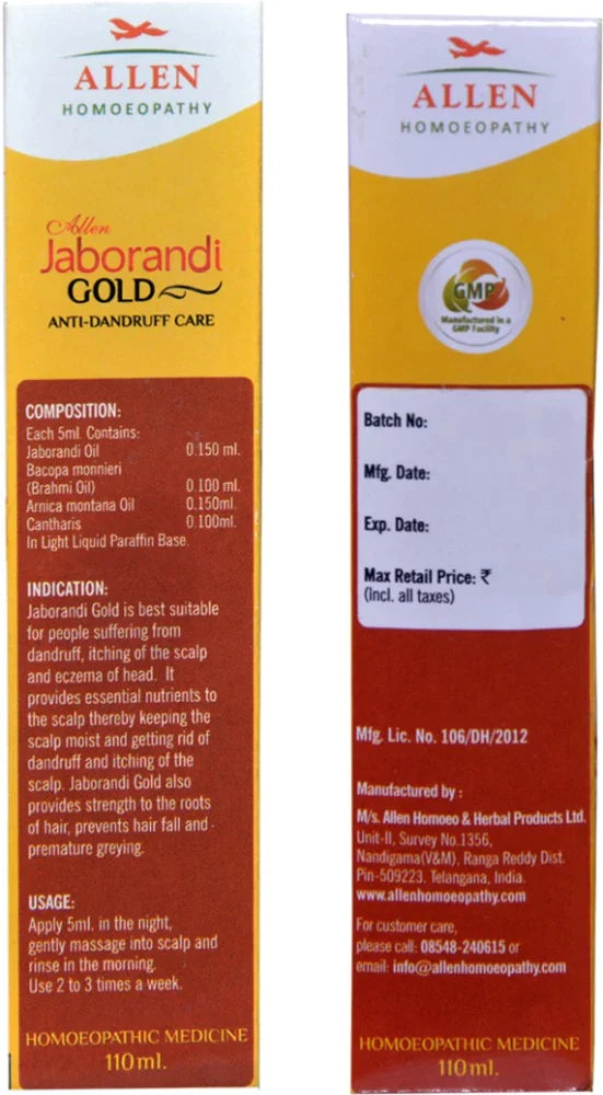 Allen Jaborandi Gold Oil 110ml -Pack of 2 Golden-Patel & Son