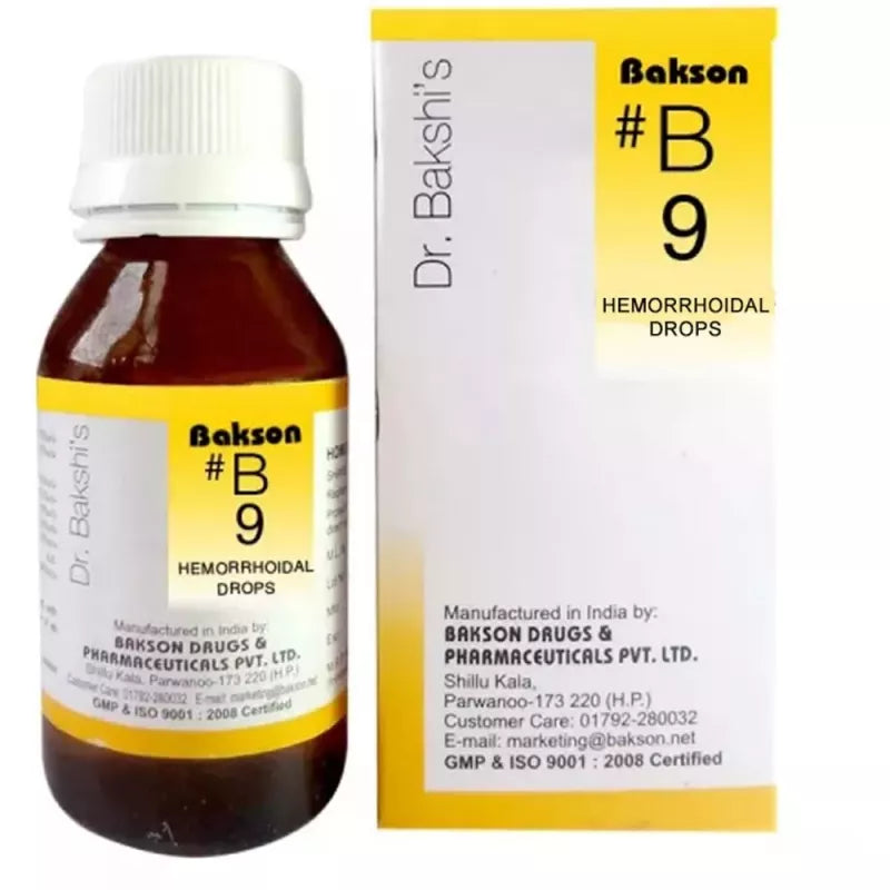 Bakson B9 Hemorrhoidal Drops (30ml) Golden-Patel & Son