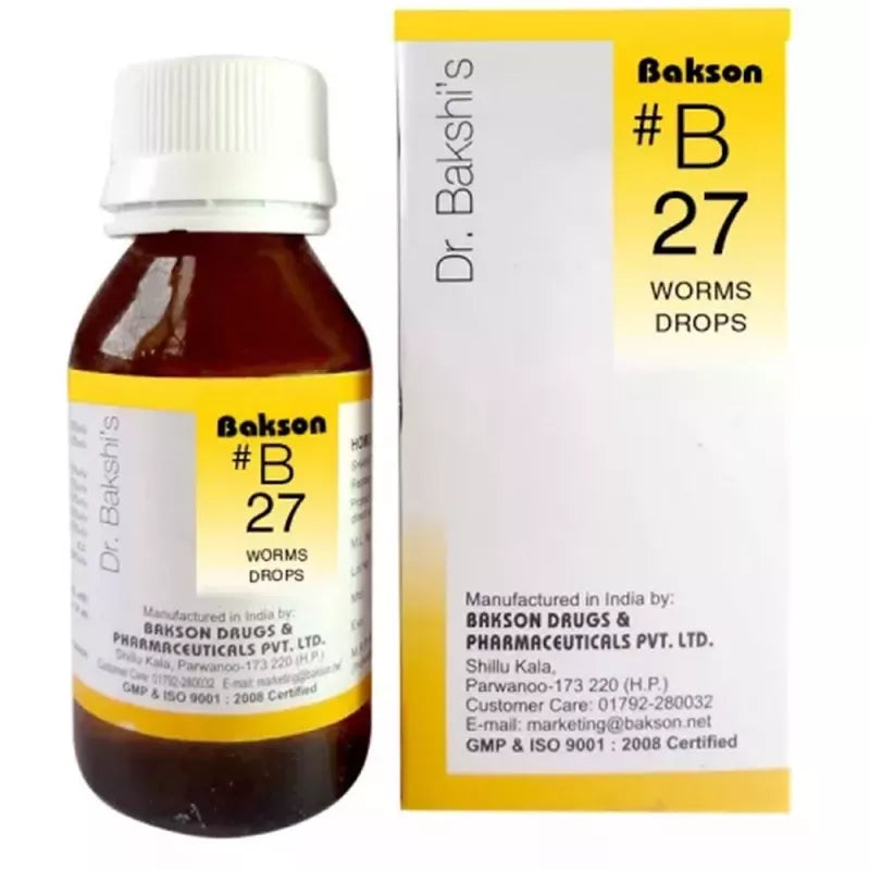 Bakson B27 Worms Drops (30ml) Golden-Patel & Son