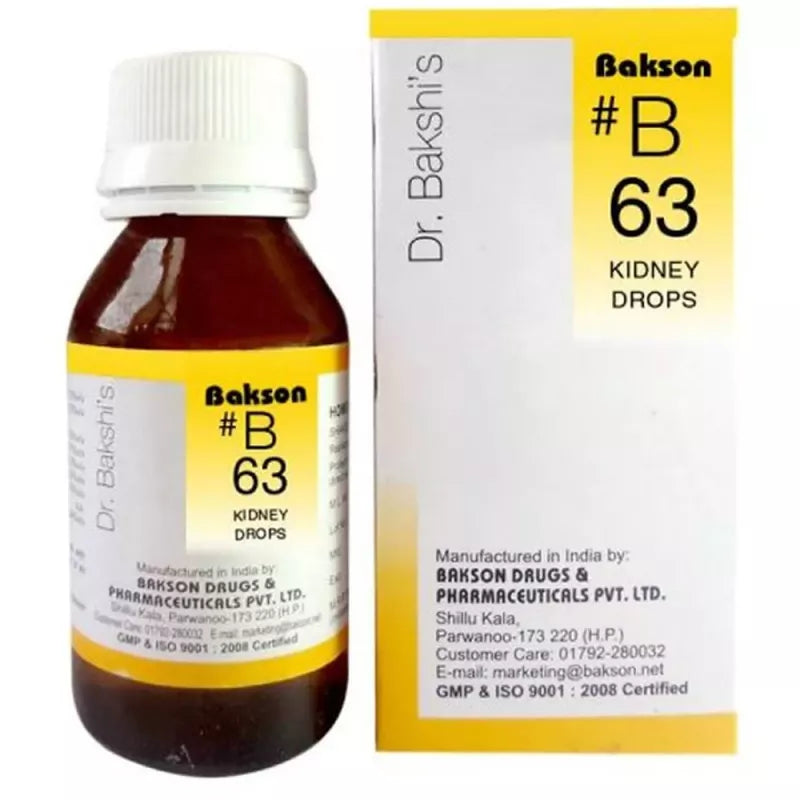 Bakson B63 Kidney Drops (30ml) Golden-Patel & Son