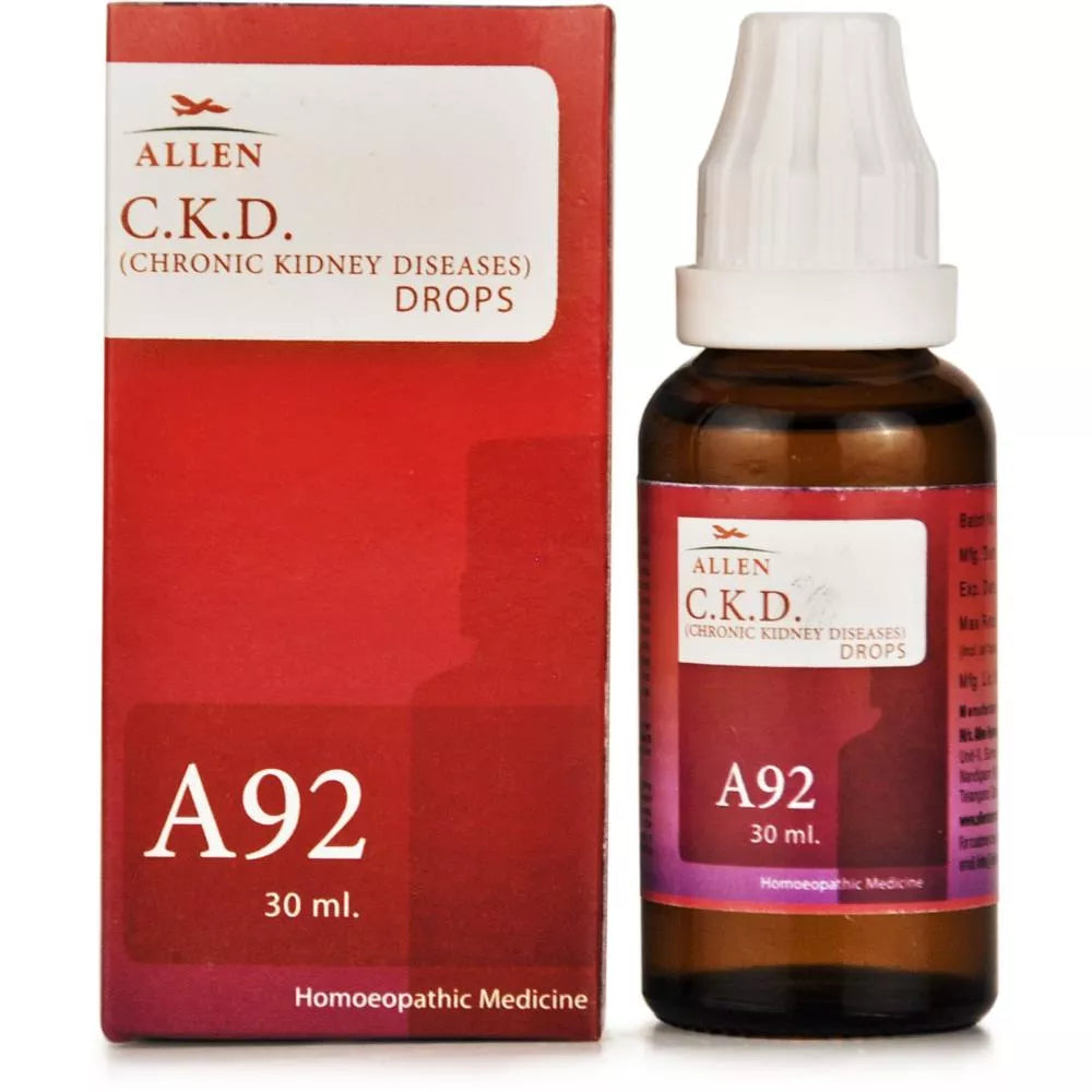 Allen A92 Chronic Kidney Diseases (CKD) Drops (30ml) -Pack of 2 Golden-Patel & Son