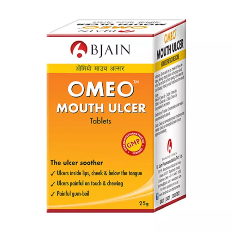 B Jain Omeo Mouth Ulcer Tablets (25g) Golden-Patel & Son