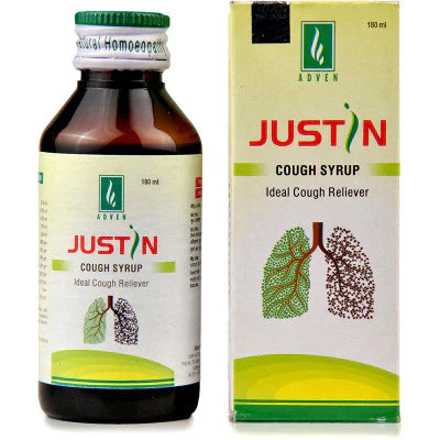 Adven Justin Cough Syrup (180ml) -Pack of 2 Golden-Patel & Son
