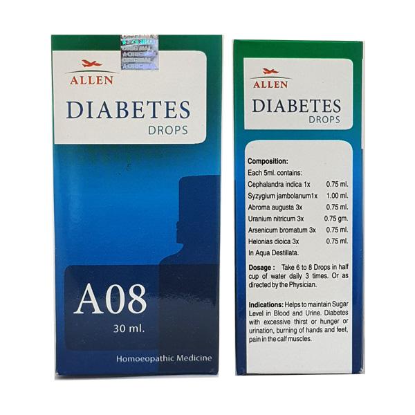 Allen A8 Diabetes Drops (30ml) -Pack of 2 Golden-Patel & Son