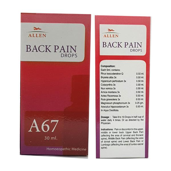 Allen A67 Back Pain Drops (30ml) -Packl of 2 Golden-Patel & Son